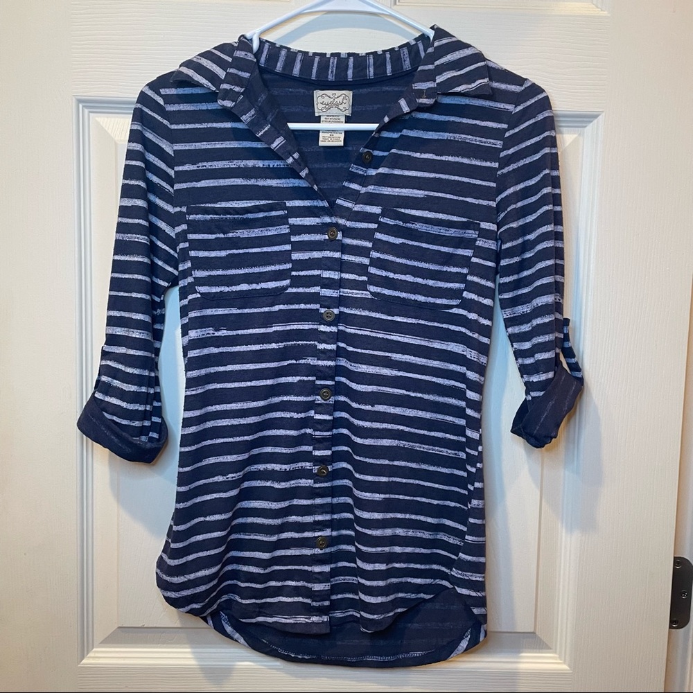 Striped Button Up Top